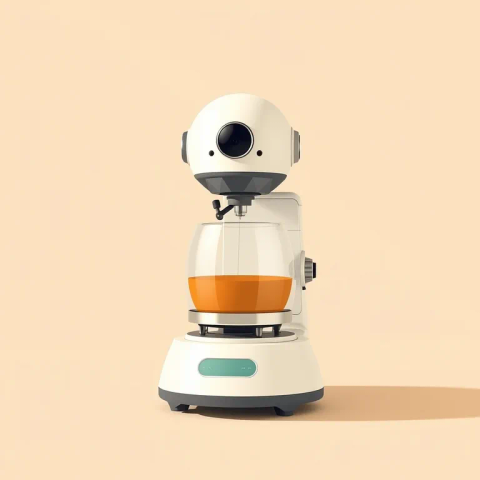 Ilustración de robot de cocina